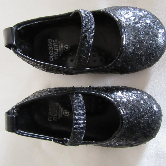 Toddler's size 4 black Sparkle shoes - Picture 3 of 6